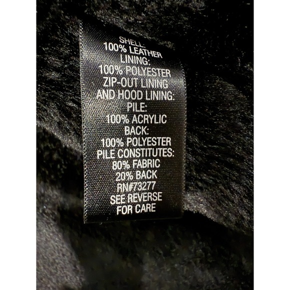 Ladies Sz 1X Croft & Barrow Black Leather Heavy Jacket W Removable Liner & Hood - Picture 7 of 16